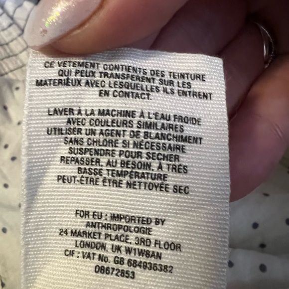 Anthropologie Cartonnier Women's White Double Breasted Striped Blazer Jacket - Picture 11 of 13